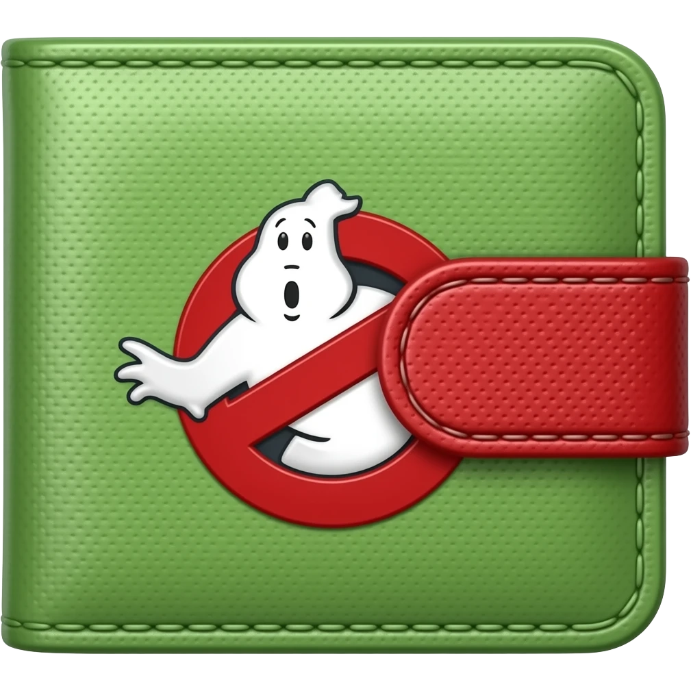 Ghostbusters Man's wallet in green and red emoji