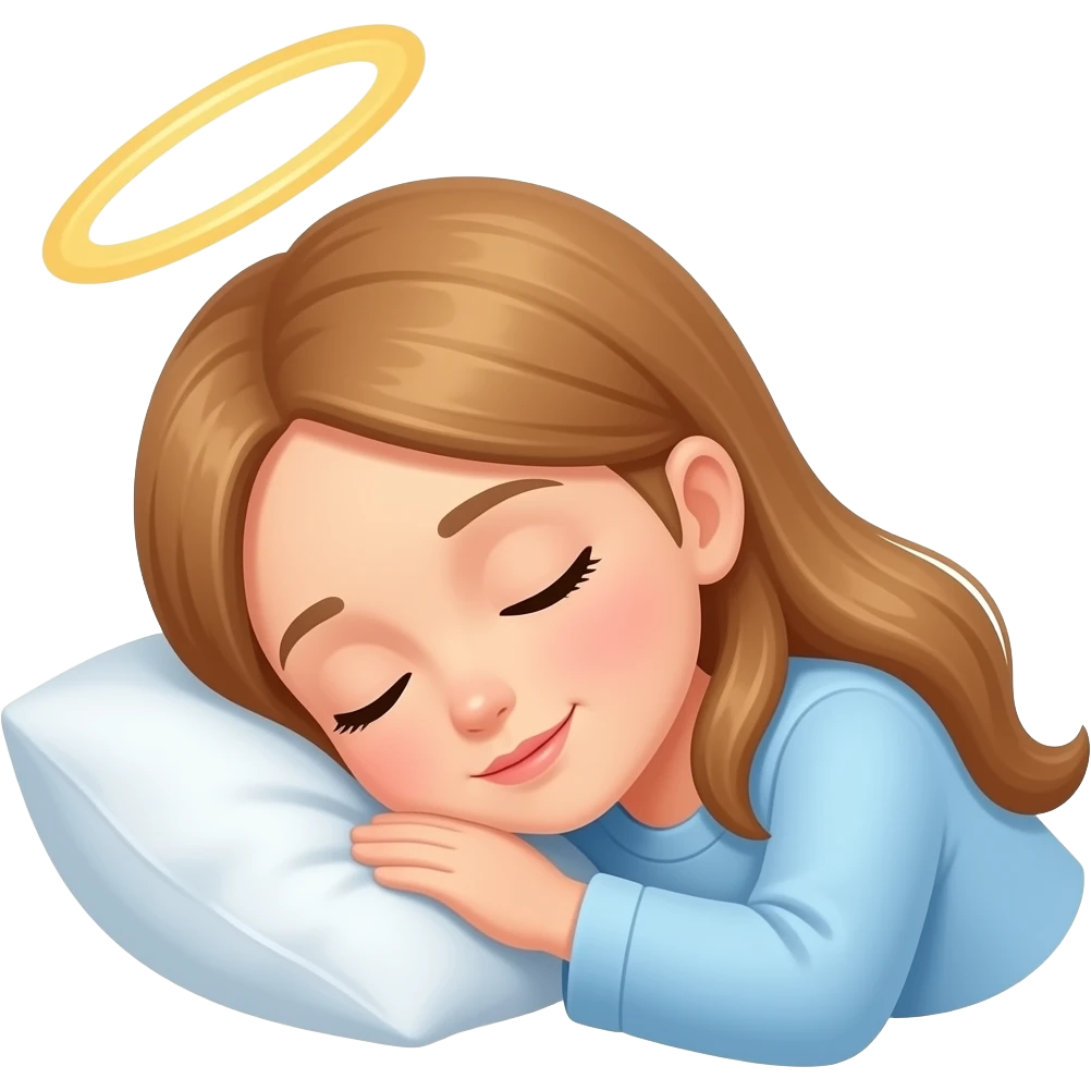 Resting as God watches and protects a girl with long light brown hair peacefully  sleep emoji