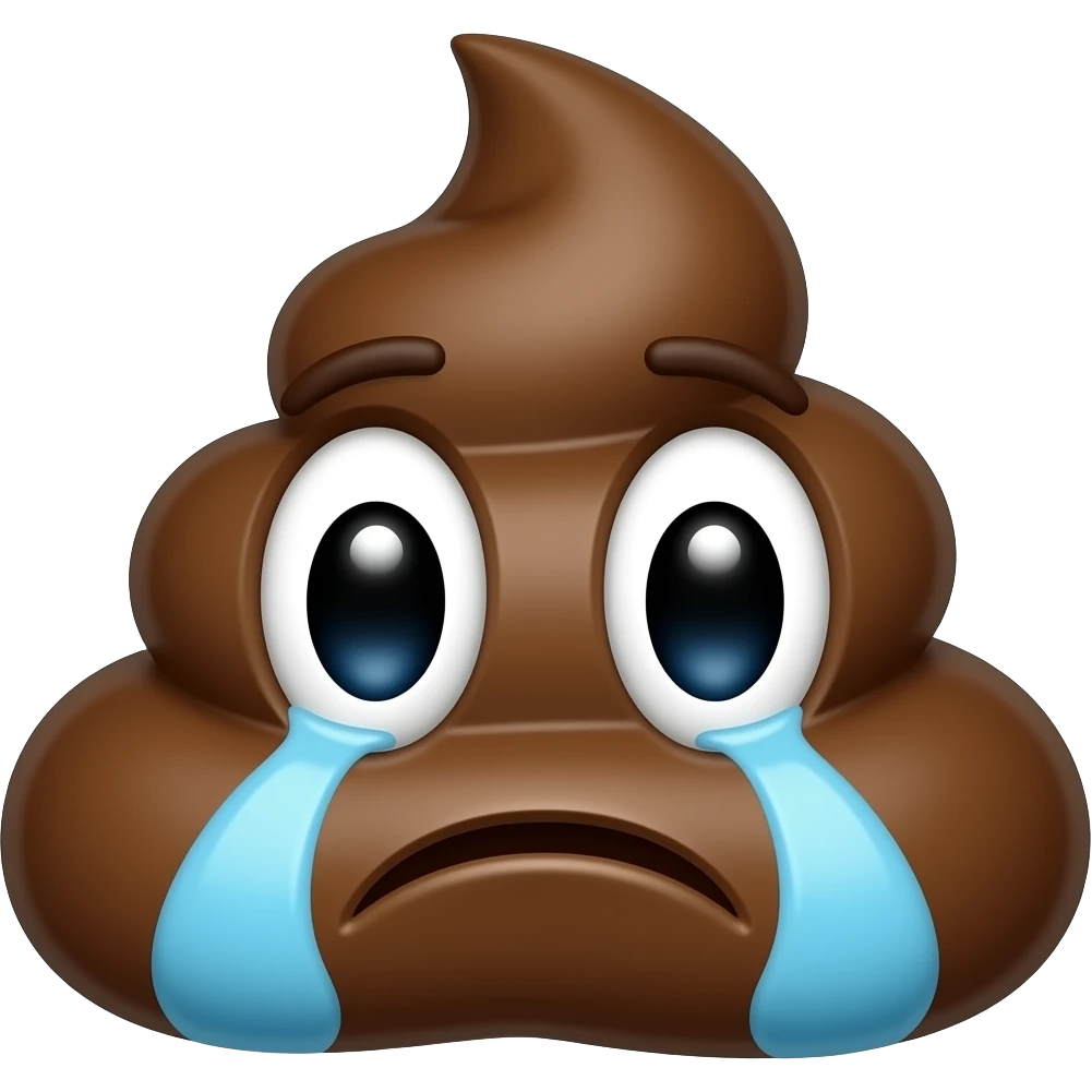 Crying poop emoji