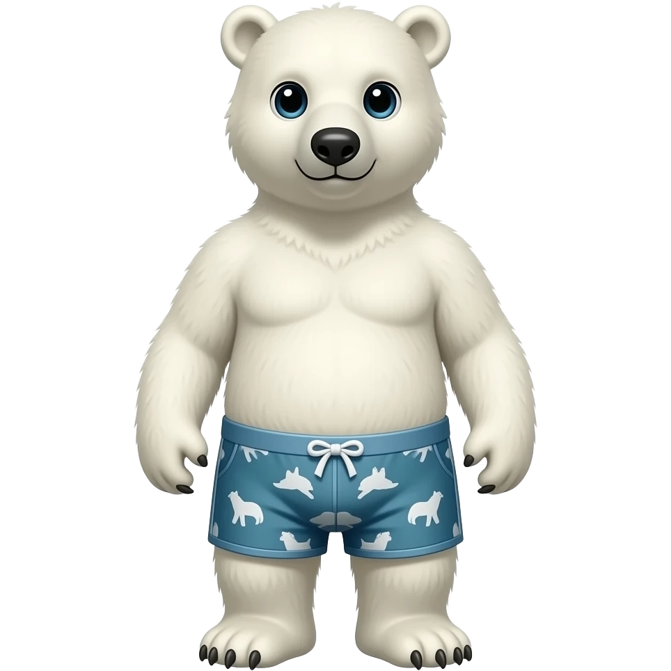 Polar bear wearing boxer shorts emoji