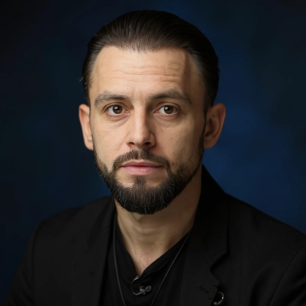 A professional, high-resolution, hyperrealism, profile photo, maintaining the exact facial emoji