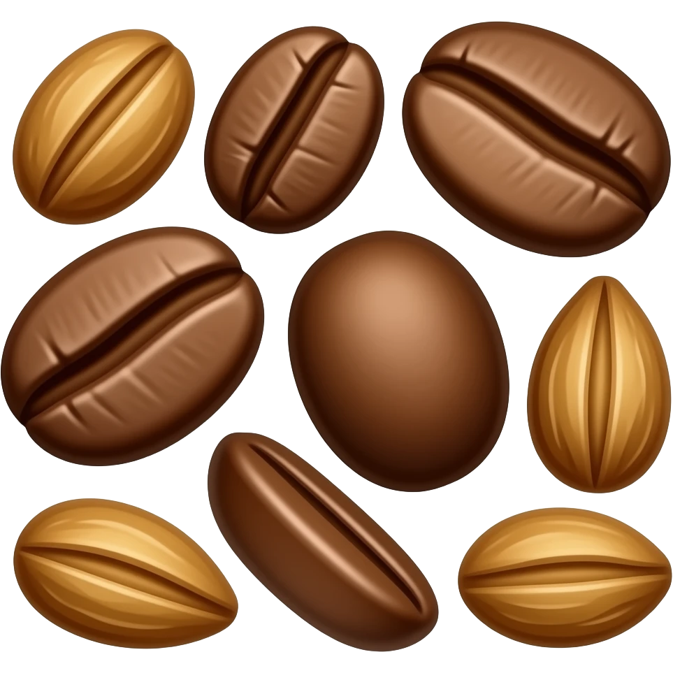 coffee beans and coriander seeds emoji