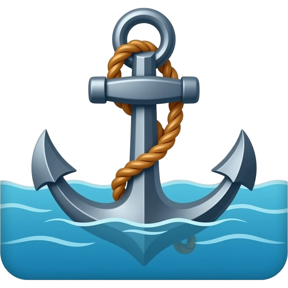 anchor in ocean, Coastal grey emoji