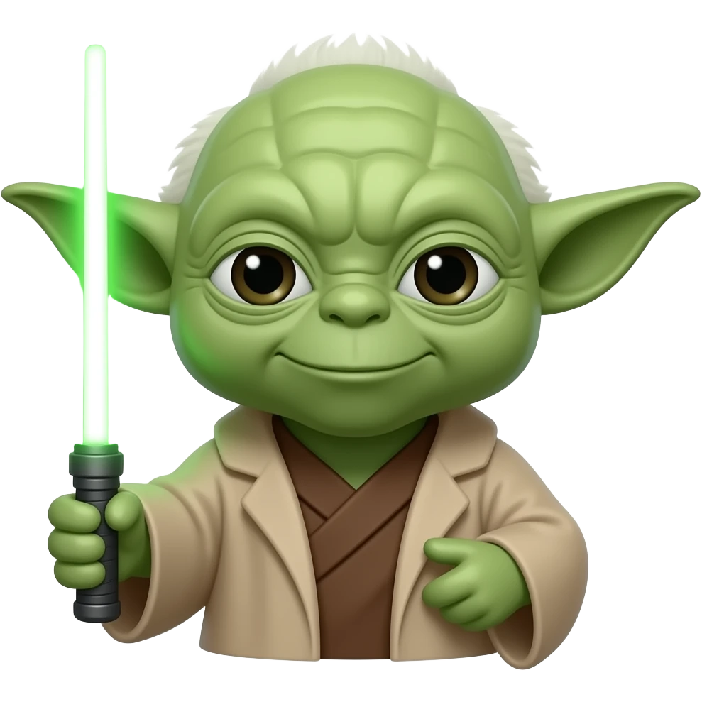 maitre yoda avec sabre laser emoji