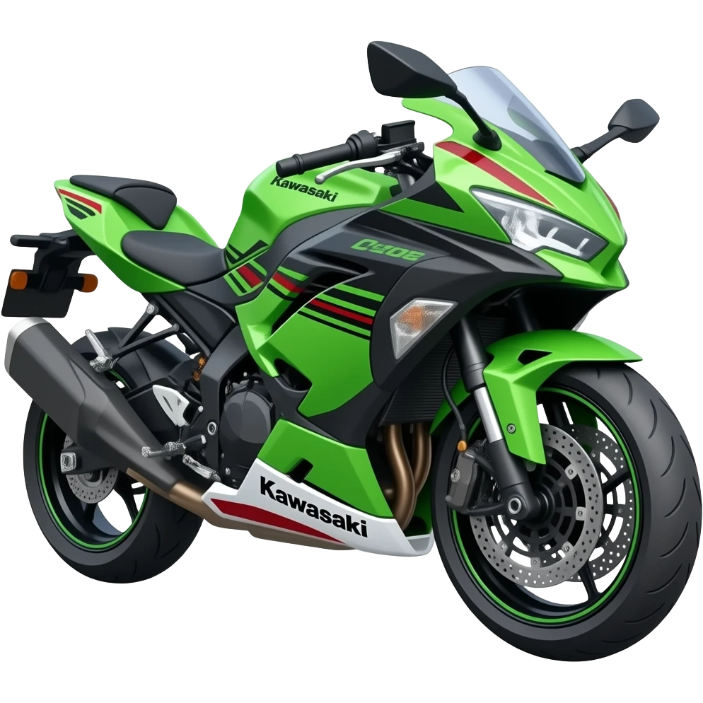 Мотоцикл Kawasaki зеленый emoji
