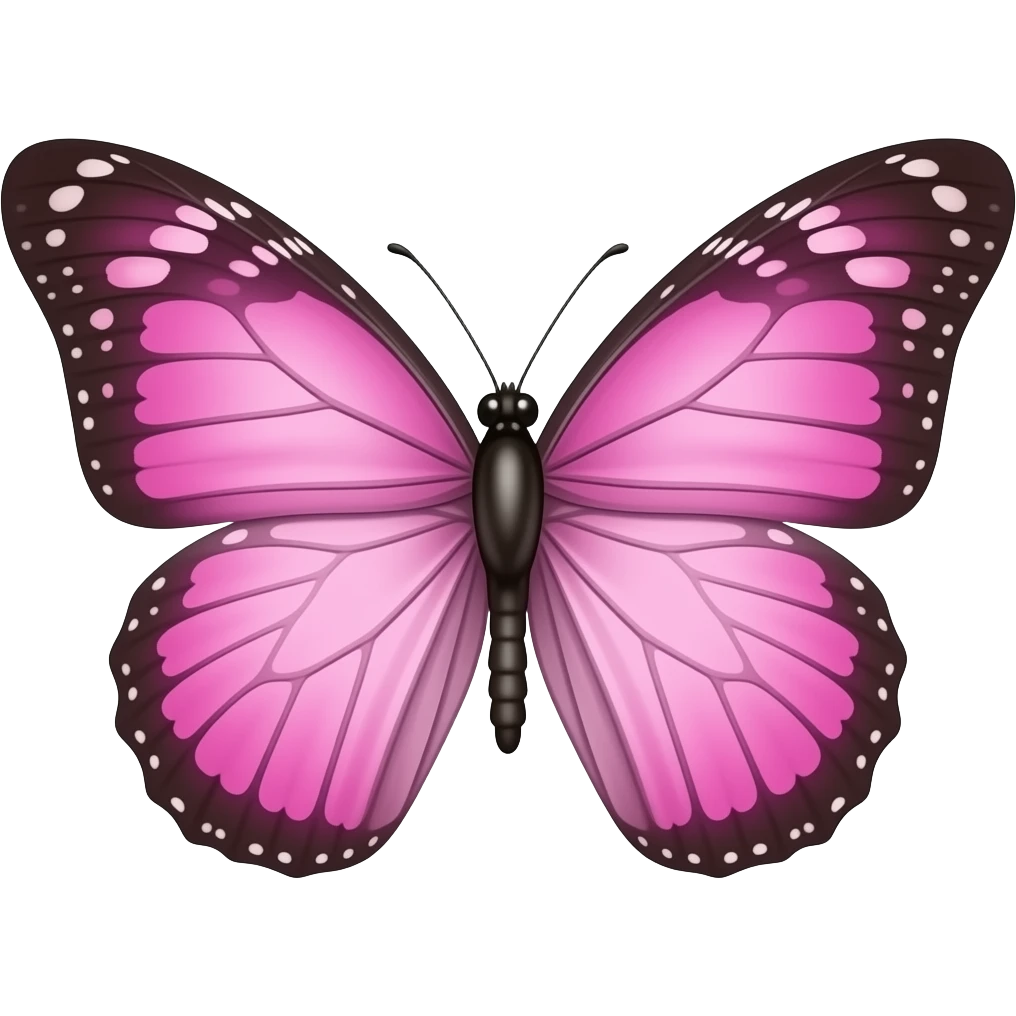 Create a pink butterfly emoji to paste in Instagram caption emoji