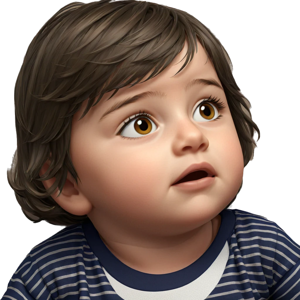 portrait of a girl with stripes emoji