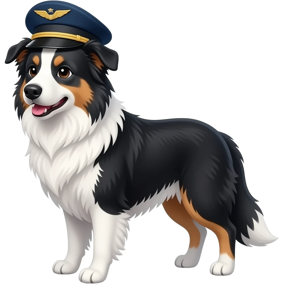 make a border collie airline pilot emoji
