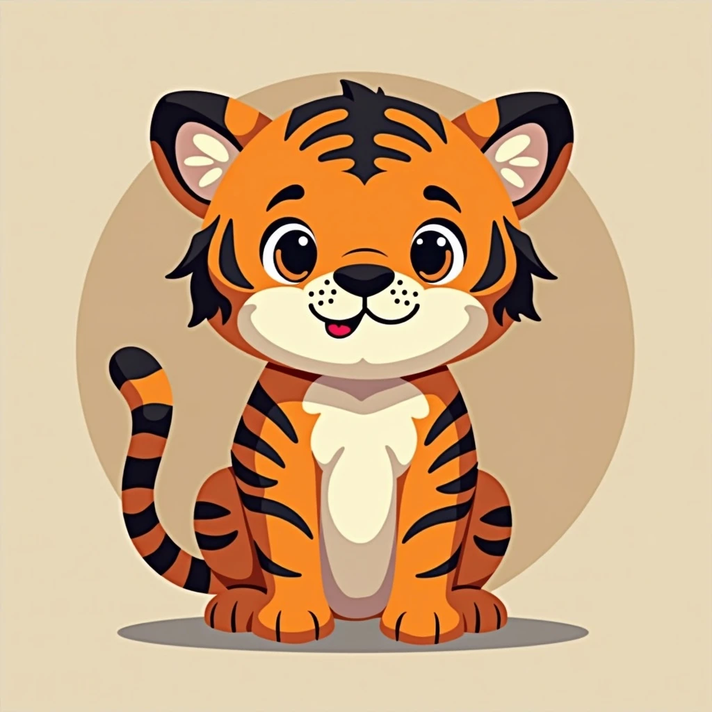 Flat design style tiger emoji
