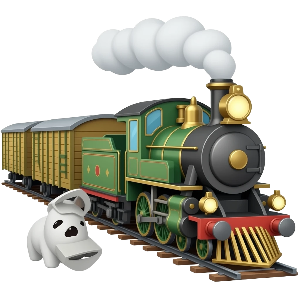 Toy train pulling wagons emoji