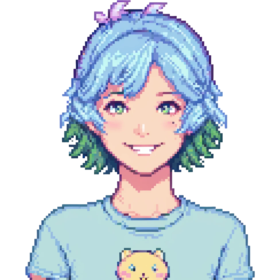cute femboy with a smile emoji