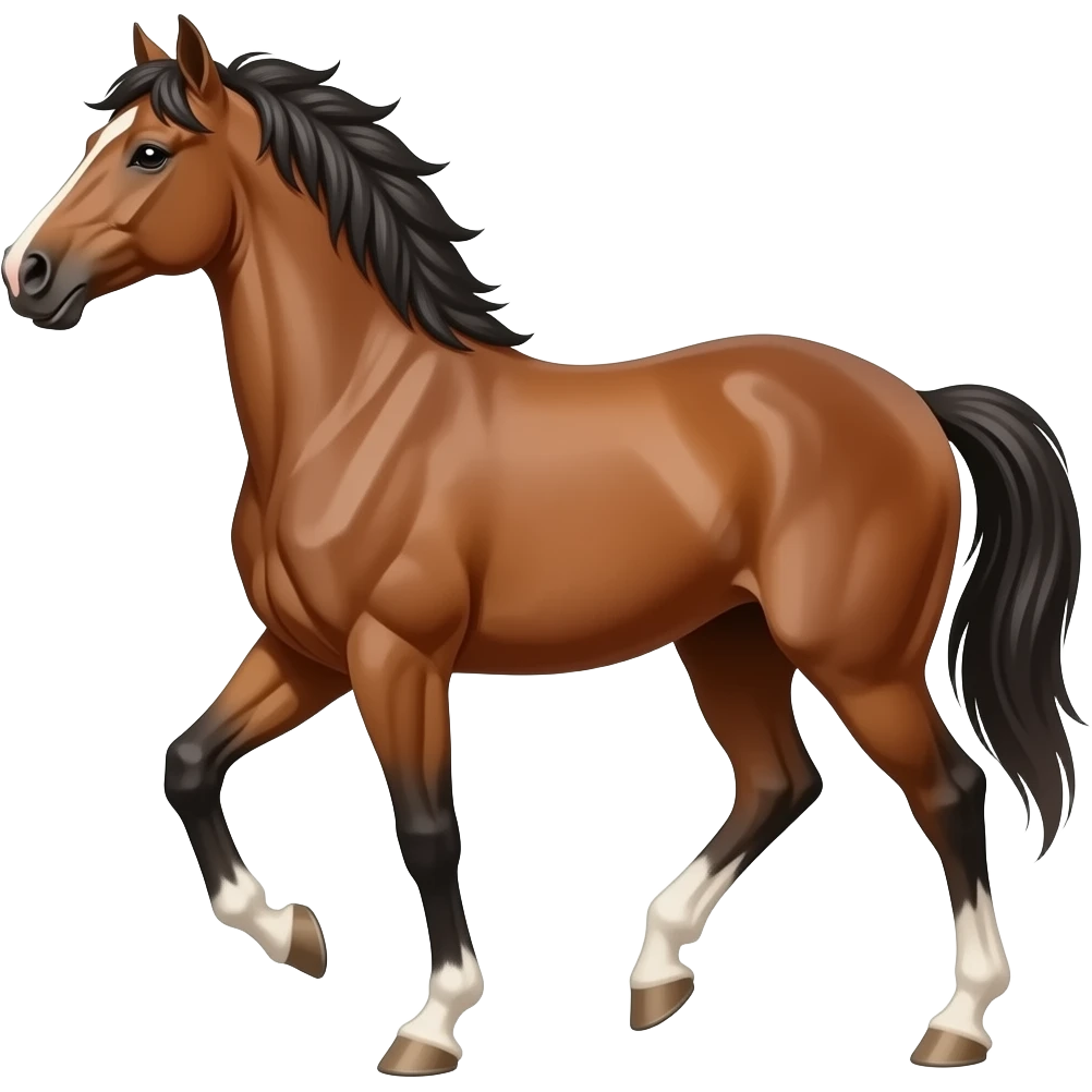 Running bay western horse emoji
