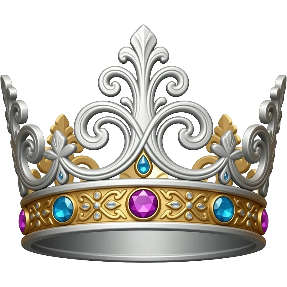 Create a crown which is unique and silver or gold in colouy emoji