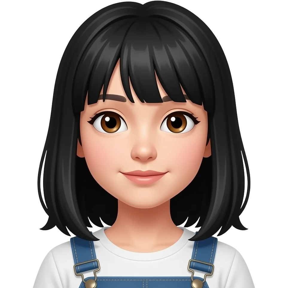 Black Hair , Brown eyes Girl emoji