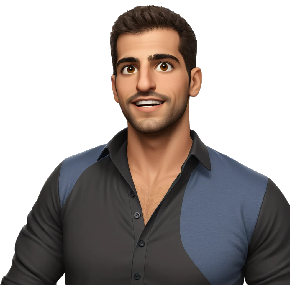 casual indoor portrait of male emoji