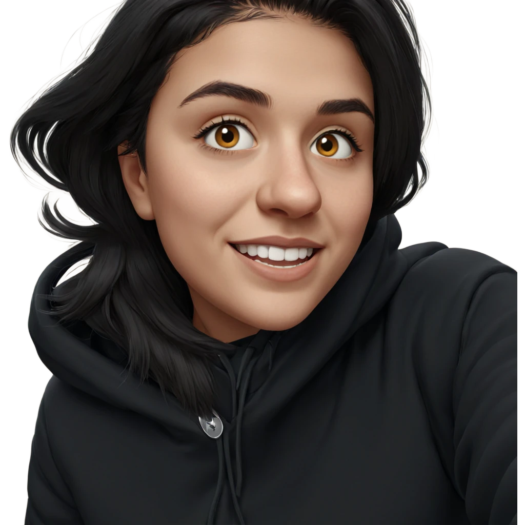 smiling girl in hoodie emoji