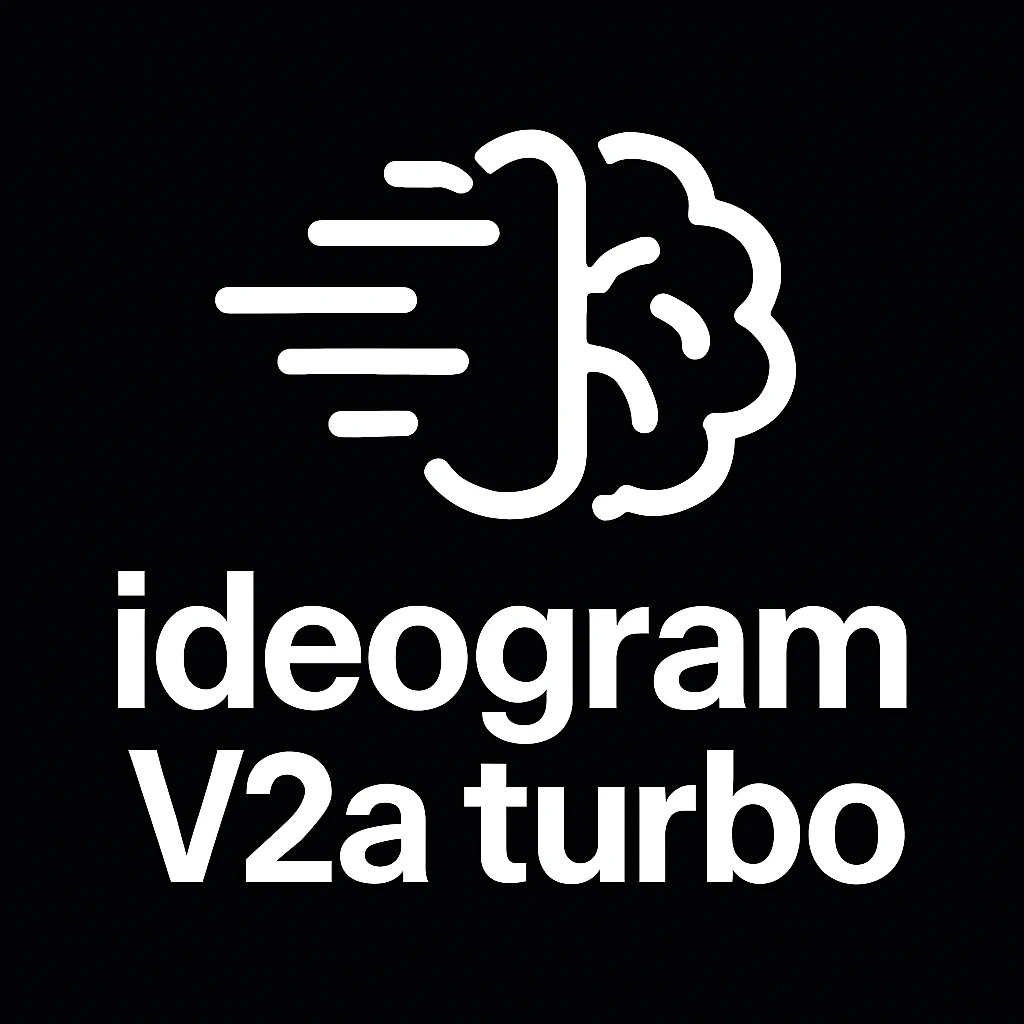 recreate this logo with text of "ideogram V2a turbo", MAKE IT FIT IN SQAURE  emoji