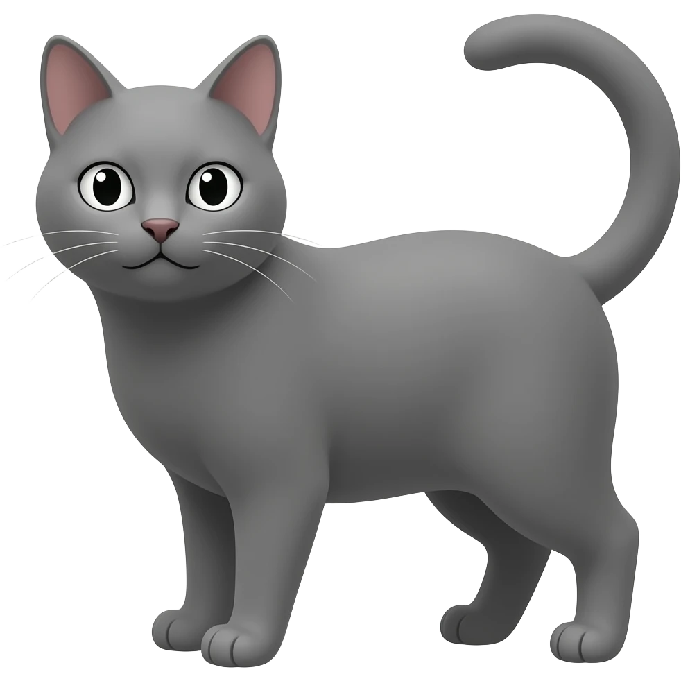 Gri kedi ama beyaz gözlü emoji