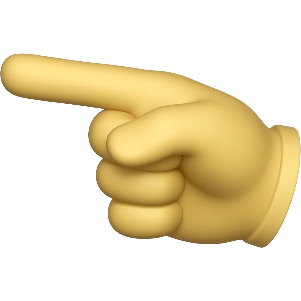 mano amarilla señanlando el dedo a un lado emoji