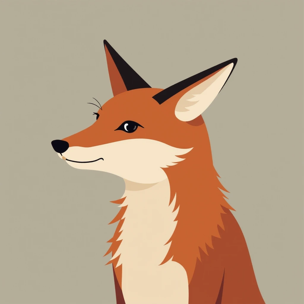 Flat design style fox emoji