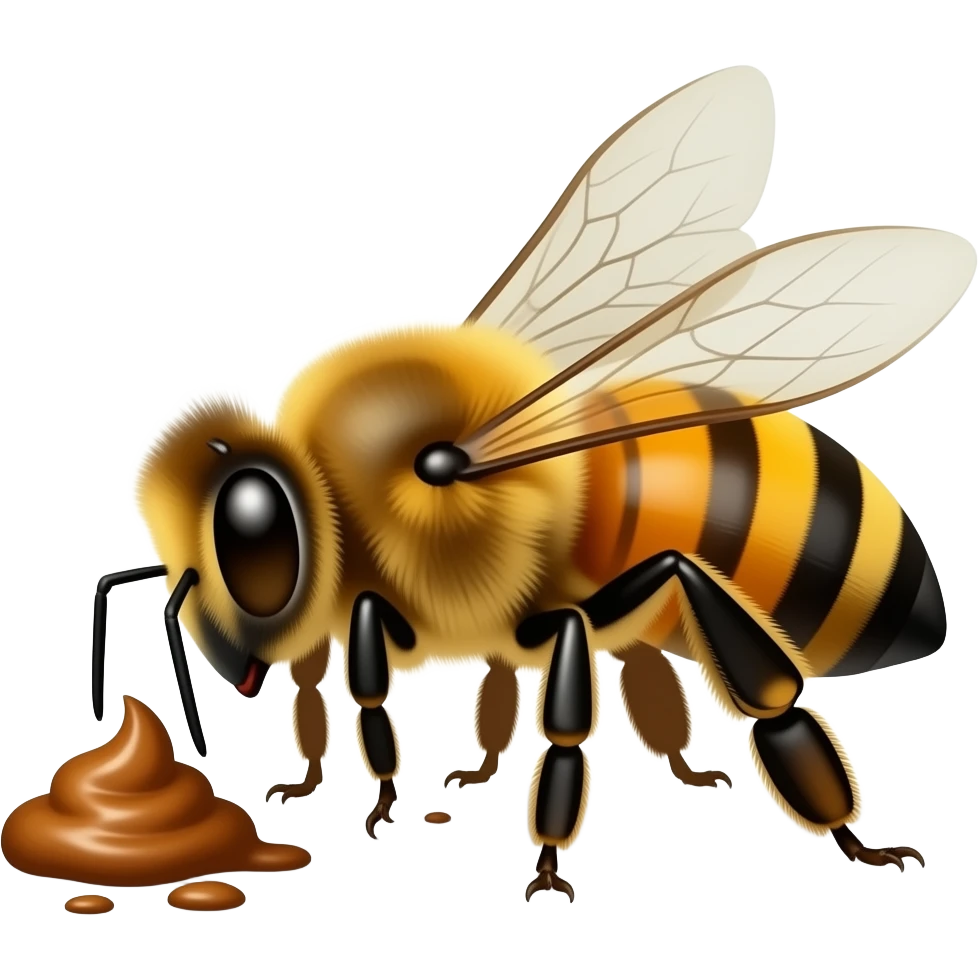 Queen bee pooping emoji