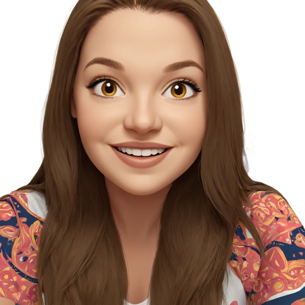 smiling girl portrait with long hair emoji