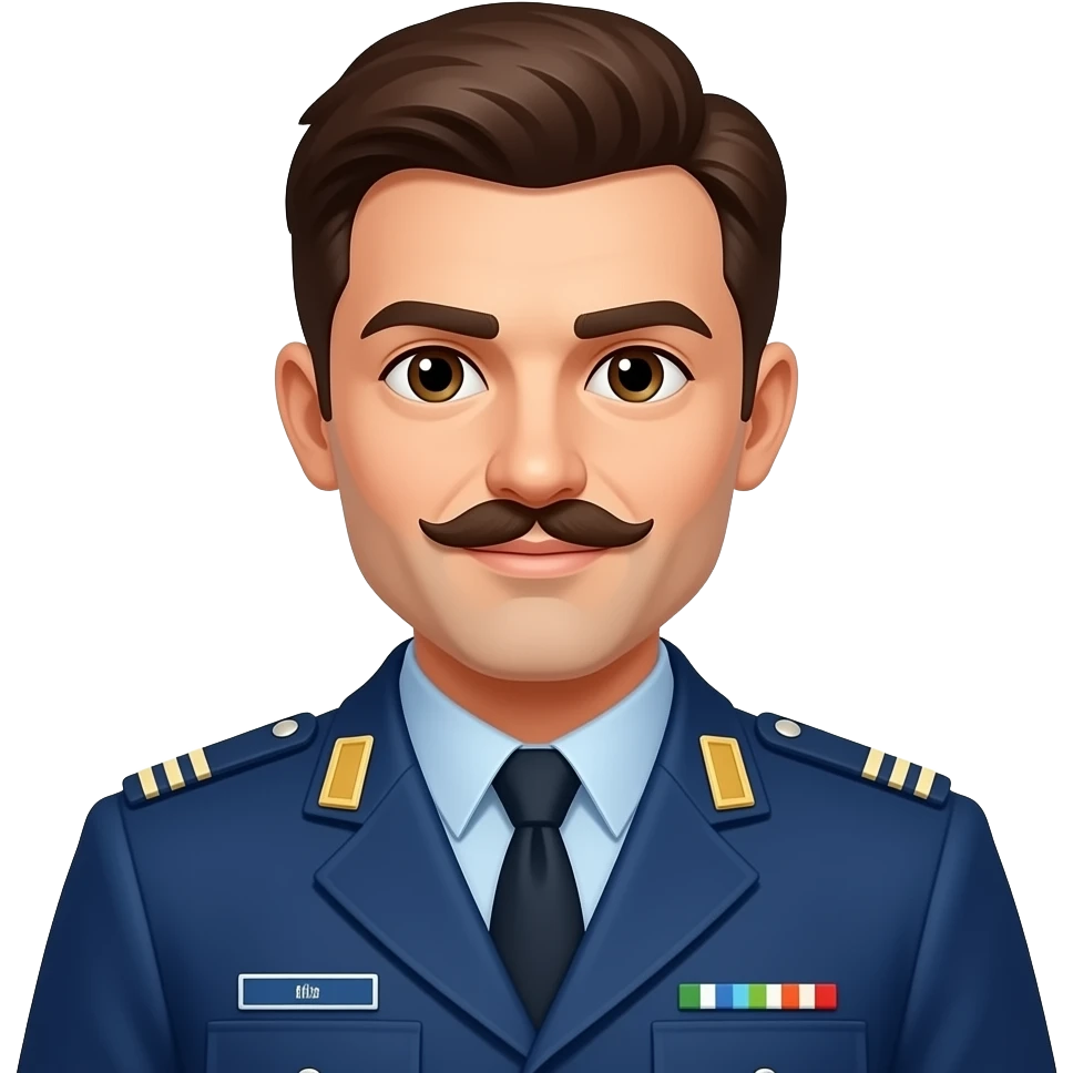 Mustaches with Blue Uniforms emoji