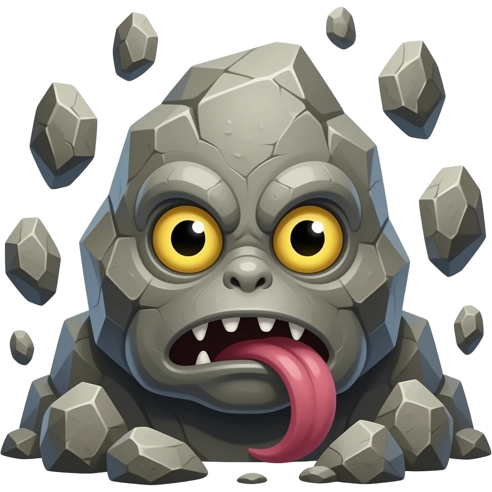 Rock Creature with levatating stones around it emoji