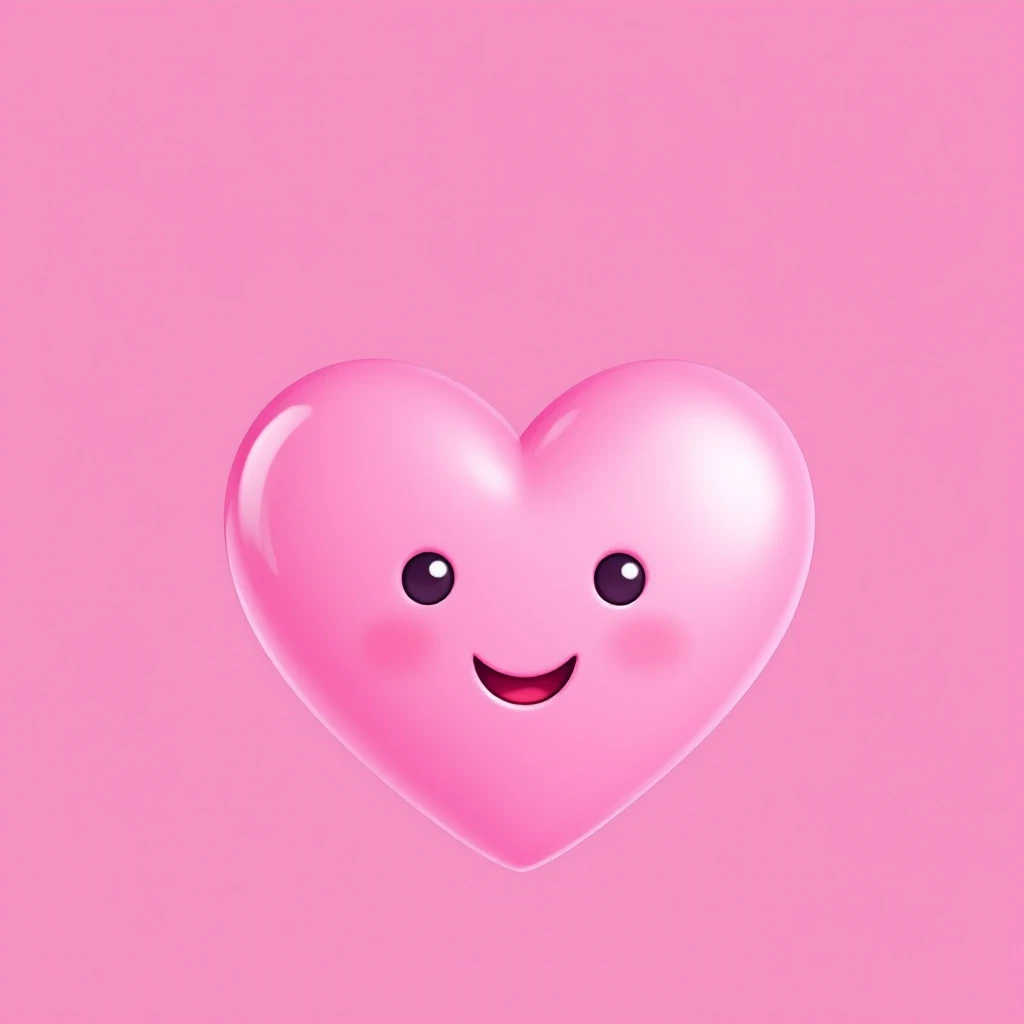 pink heart emoji with a cute face emoji
