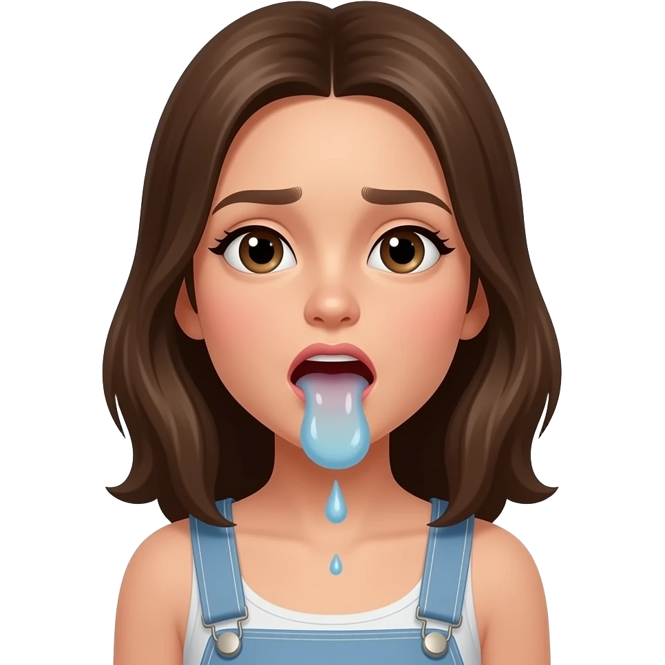 a light skin girl throwing up GD emoji