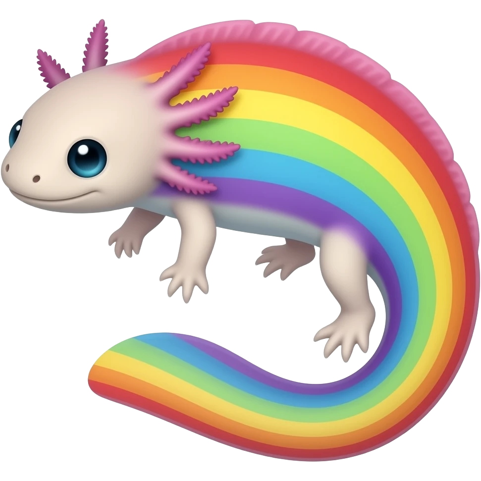 I want a rainbowaxolotl emoji emoji