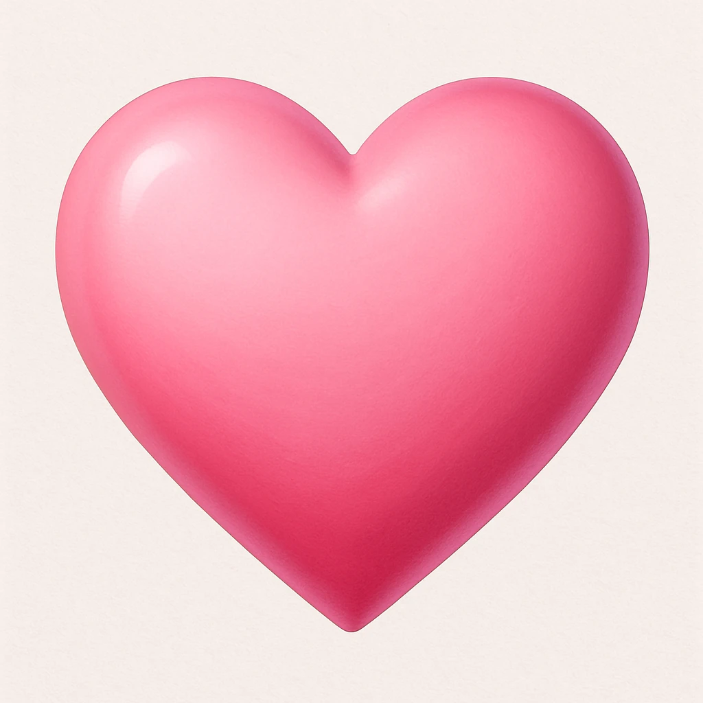 detailed pink gradient heart emoji