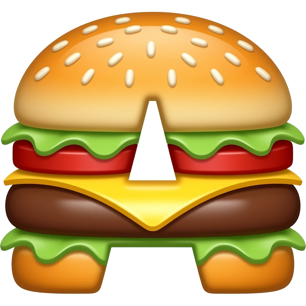 Letter A shape like burger emoji
