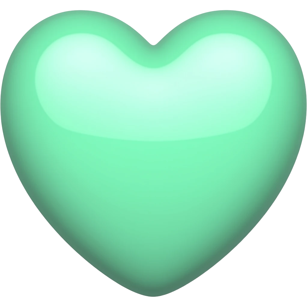 Mint green emoji heart emoji