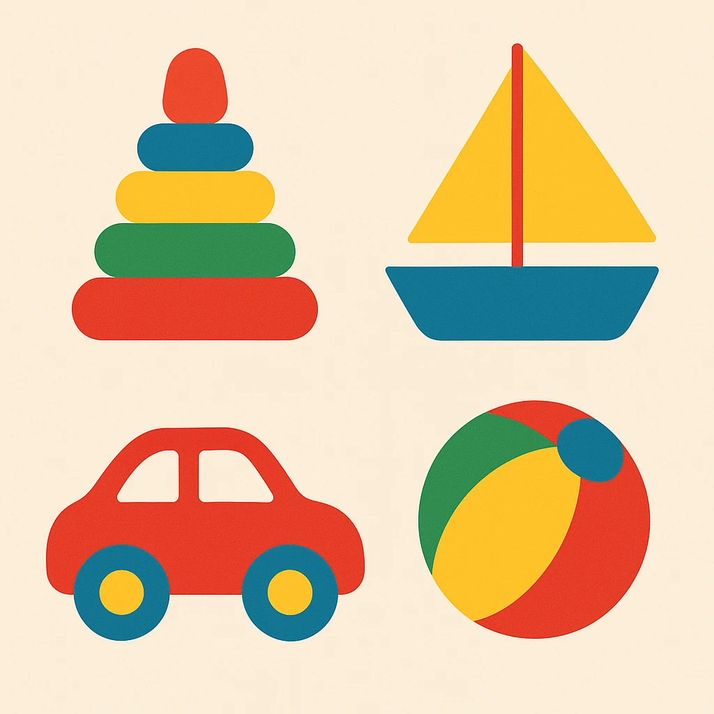 Flat design style toy emoji