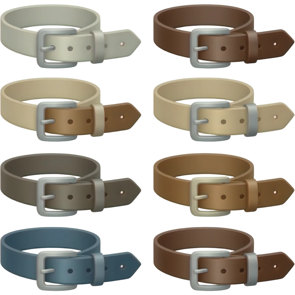 4 different belt variation emoji