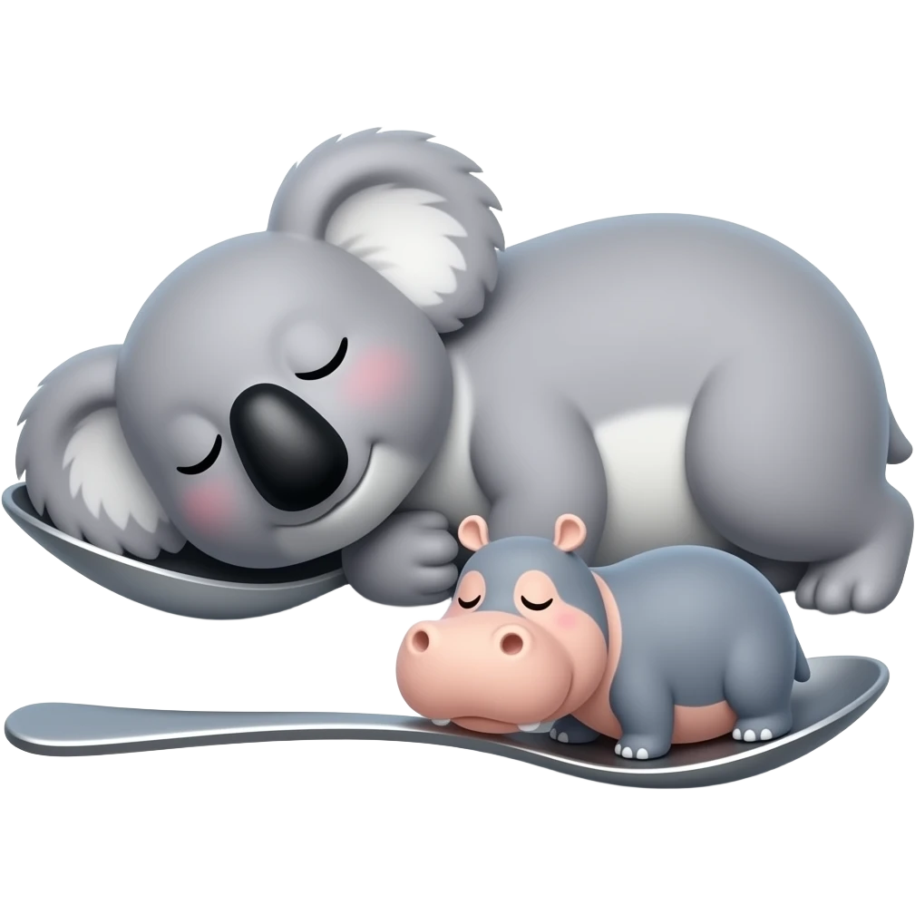 koala and hippo sleeping together koala big spoon hippo little spoon emoji
