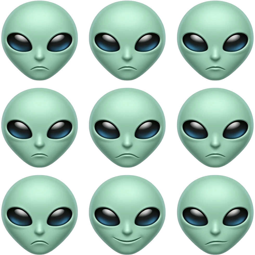 Alien face expressions emoji
