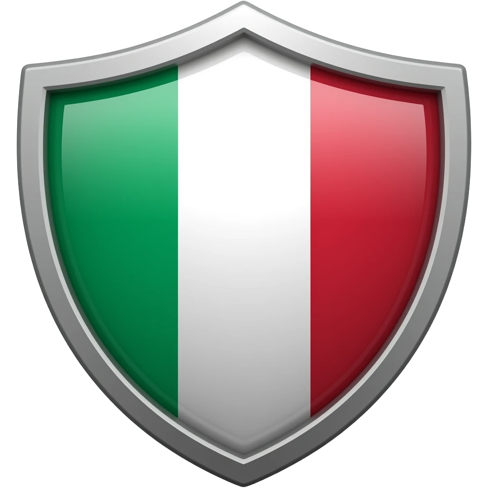 create a shield with the color of the italian flag emoji