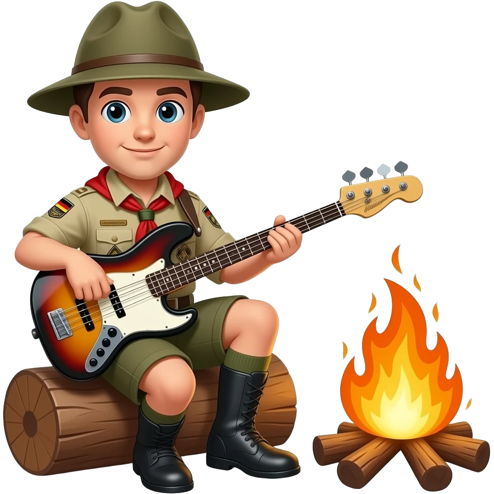 deutscher scout mit   bass und campfire emoji