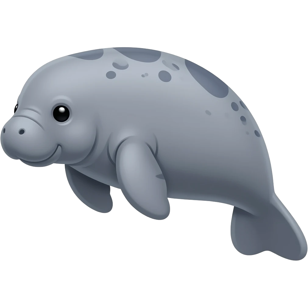 Cartoon 2d manatee emoji