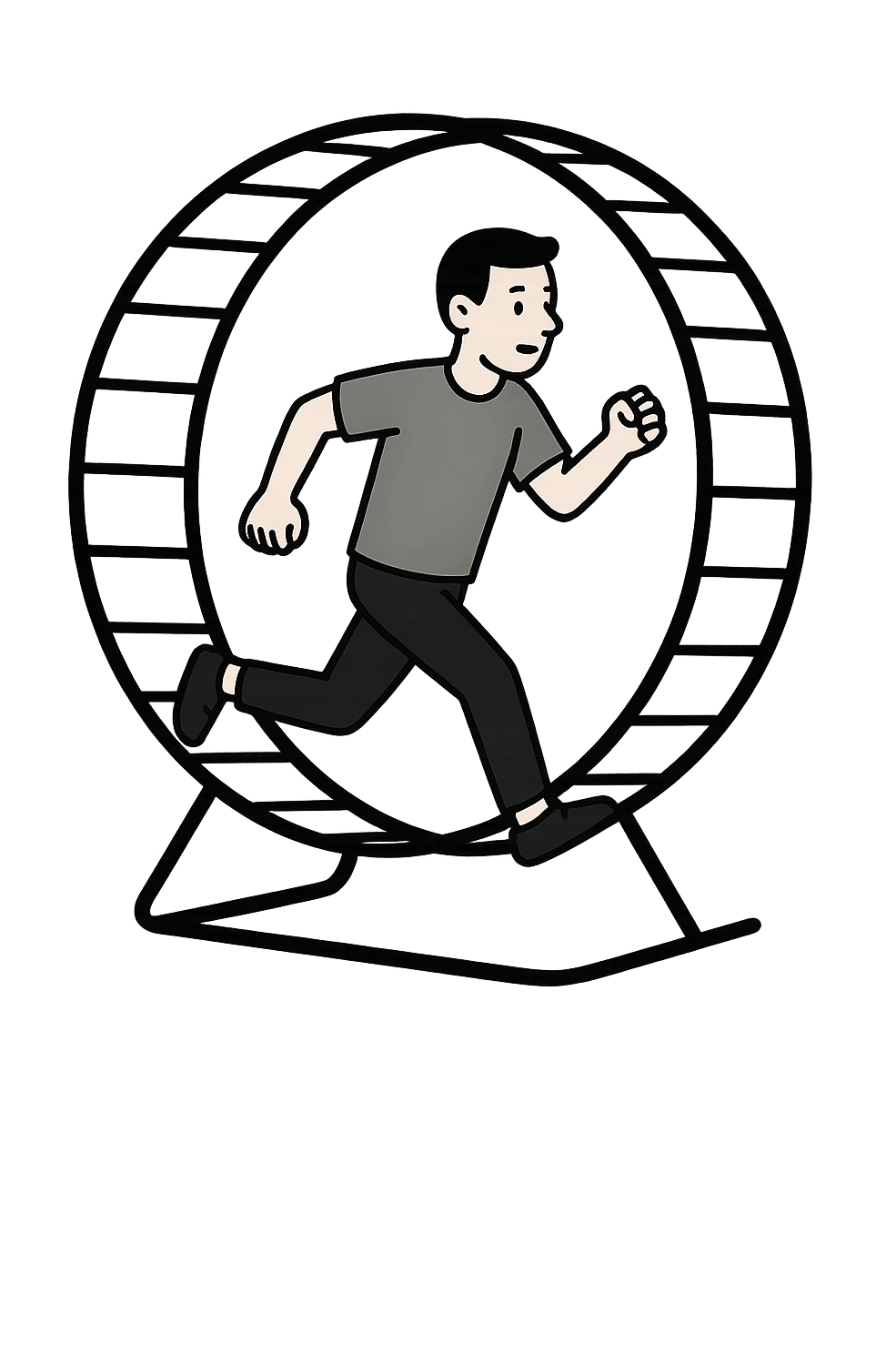 Uomo che corre dentro la ruota del criceto emoji