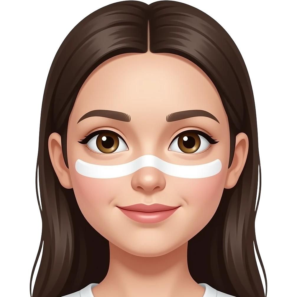 A girl emoji with white stuff on her face emoji