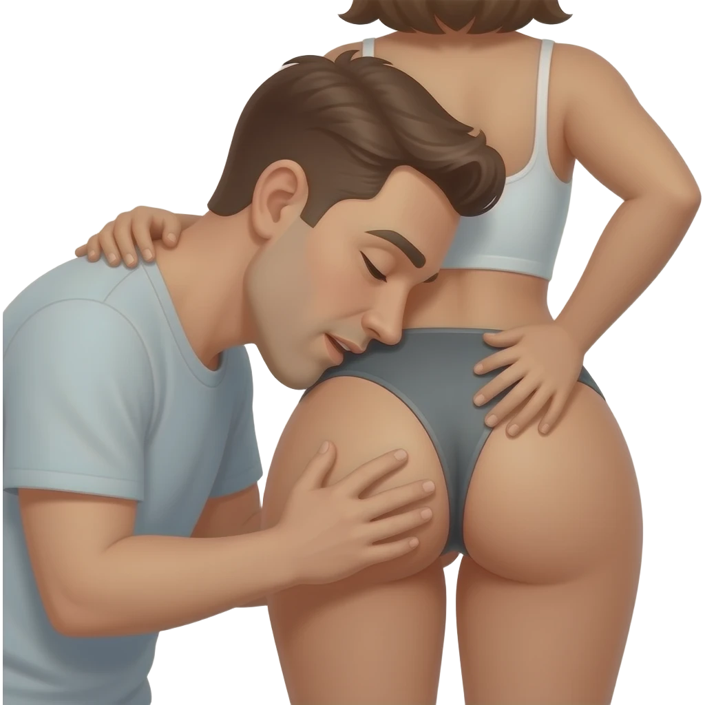 Man stuck his face in girlfriends ass emoji