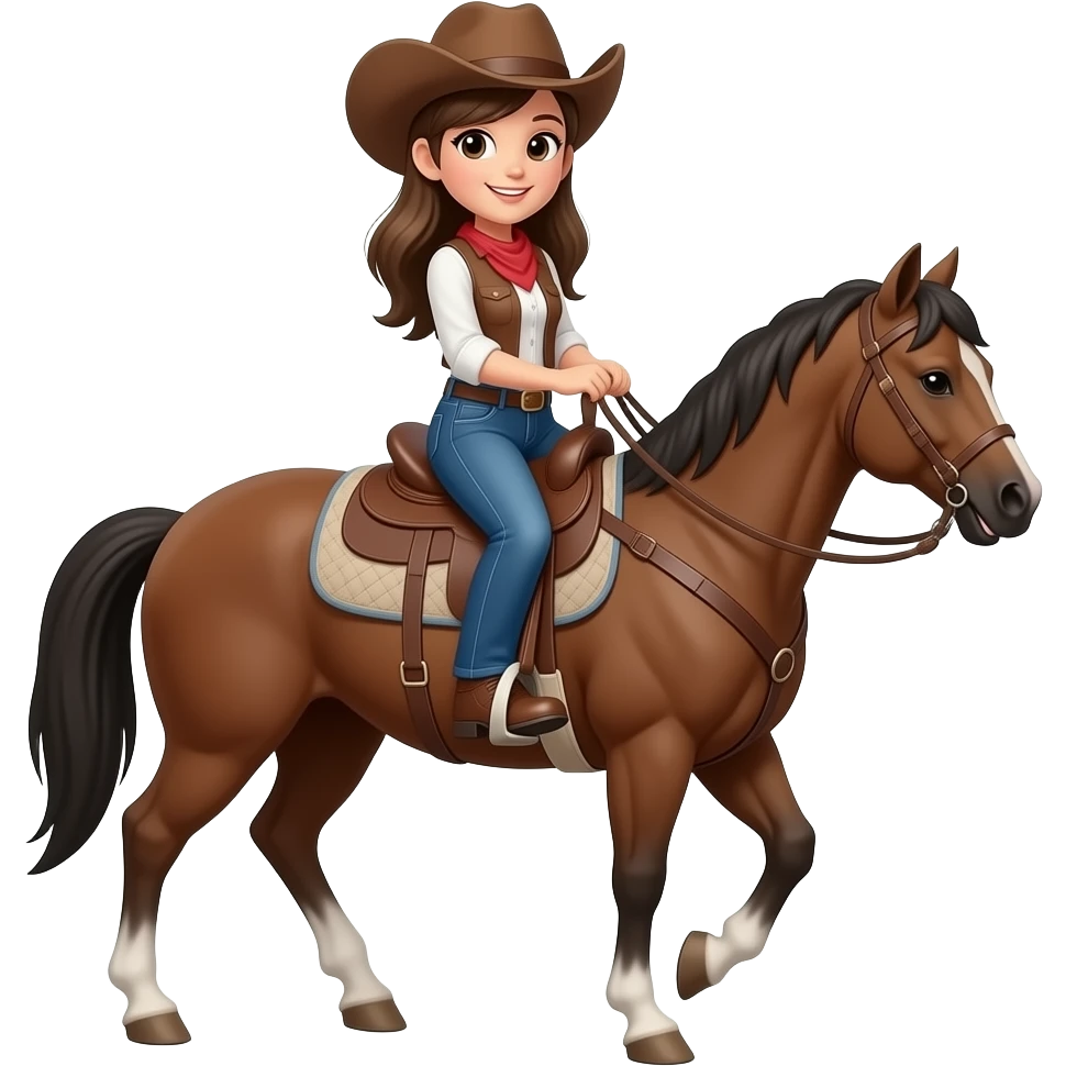Cowgirl riding emoji