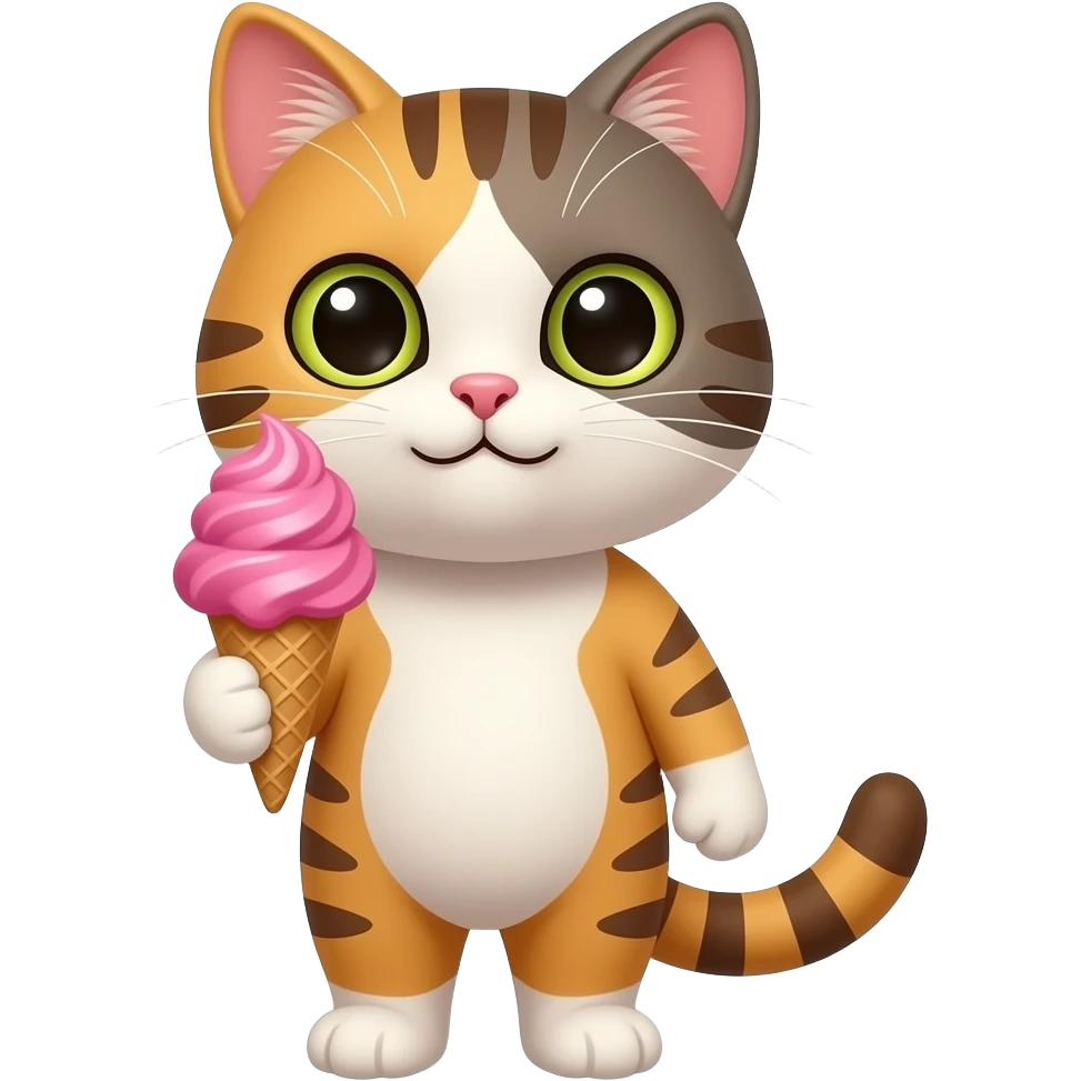 cat holding ice cream emoji
