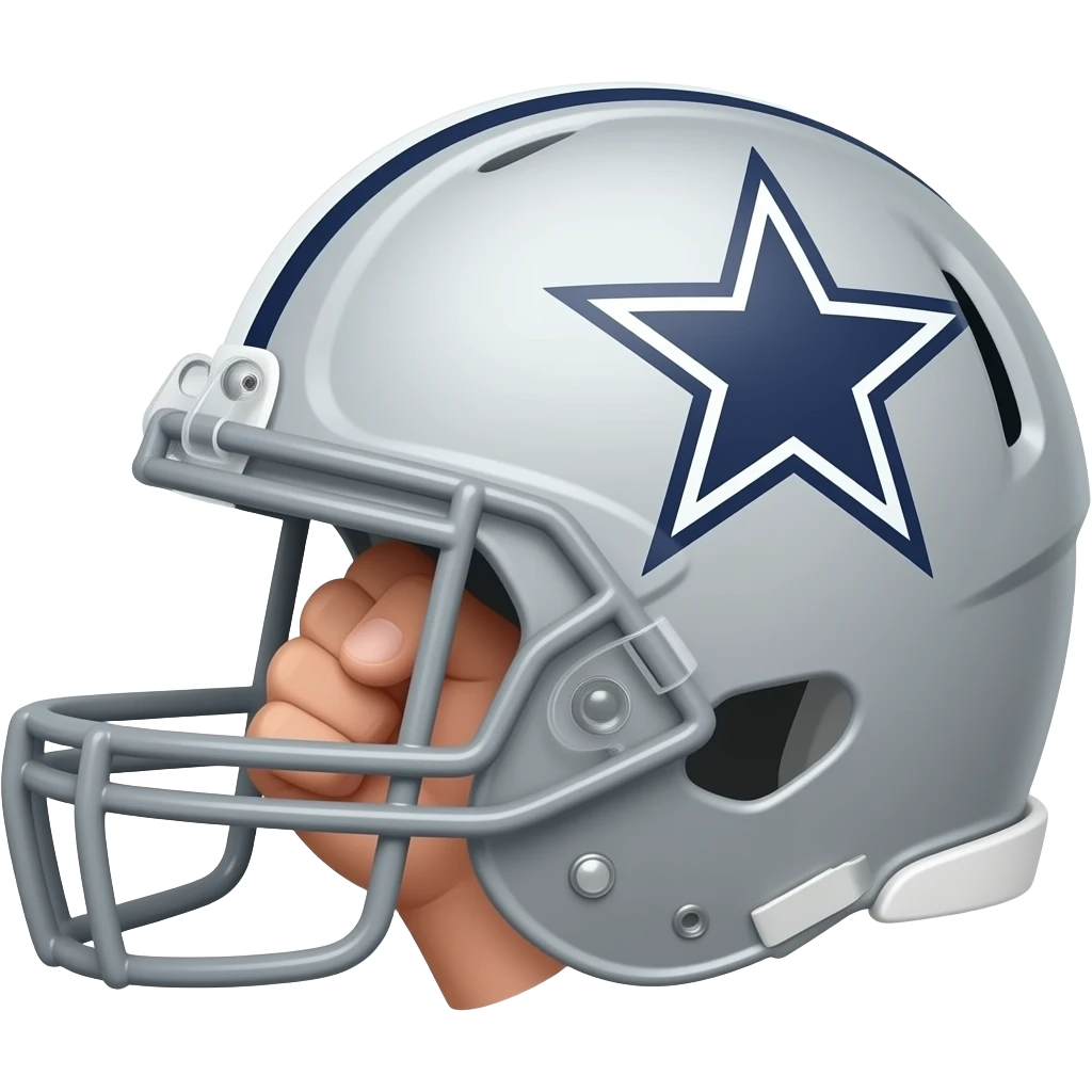 Dallas Cowboys helmet with fist bump emoji