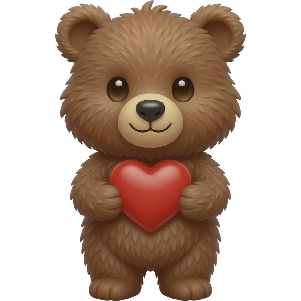 cute bear holding a heart emoji