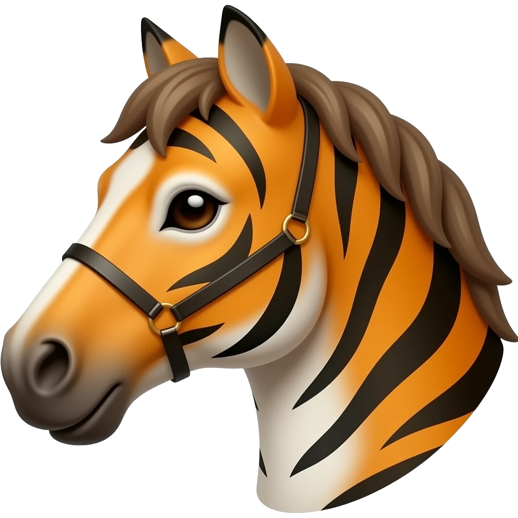 tiger striped horse head emoji