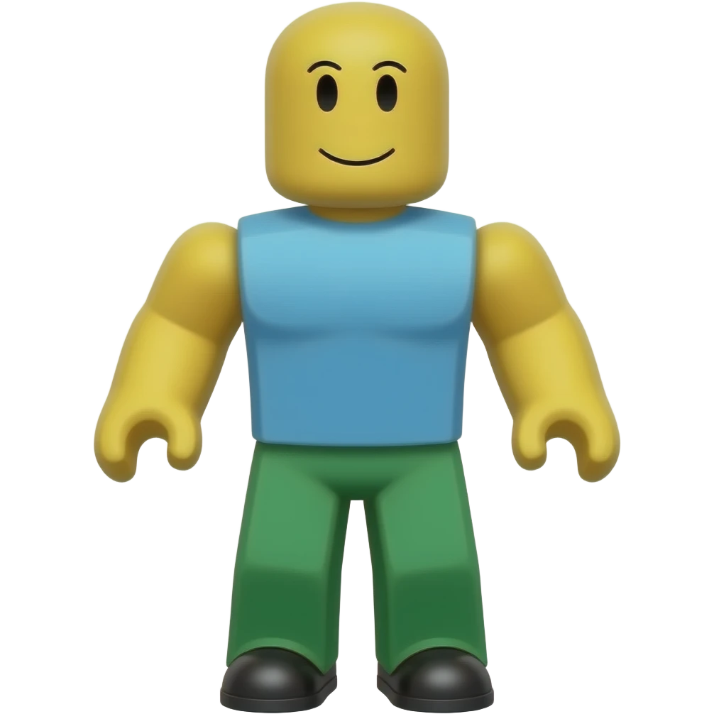 Noob ROBLOX (Cabeça e braços amarelos, torso azul, calças verdes) emoji